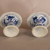 W842 PAIR OF CHINESE BLUE AND WHITE SPIRAL FORM SALTS , KANGXI (1662 - 1722)