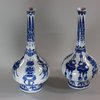W84 Pair of Chinese blue and white bottle vases