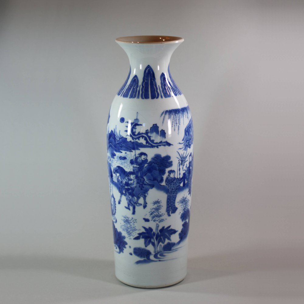 W85 Extremely fine Chinese blue and white sleeve vase