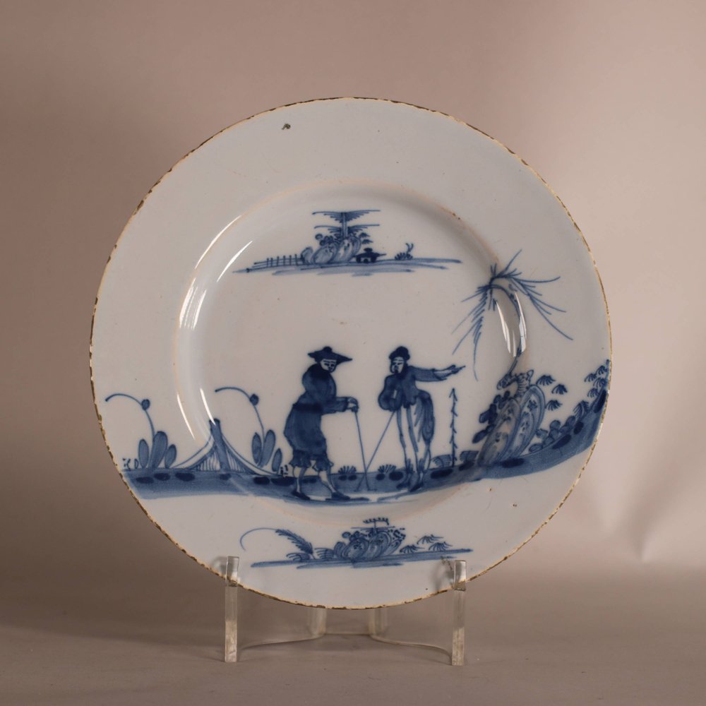 W865 English delft blue and white plate, c. 1750-60, Bristol,