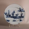 W868 English delft blue and white plate, circa 1760, possibly Bristol,