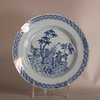 W872 English delft blue and white plate, circa 1750-60, decorated in the Chinese style