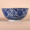 W915 A FINE BLUE AND WHITE 'LOTUS' BOWL KANGXI SIX-CHARACTER MARK AND OF THE PERIOD (1662-1722