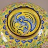 W919 A fine Chinese Qianlong Canton enamel bowl, the interior painted with four, five clawed dragons,