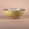 W919 A fine Chinese Qianlong Canton enamel bowl, the interior painted with four, five clawed dragons,