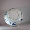 W935 A large blue and white saucer dish, Kangxi (1662-1722)