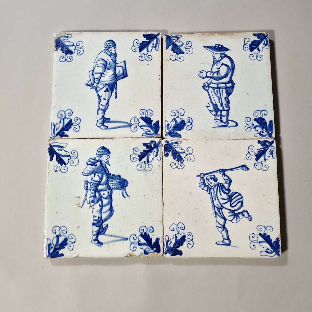 W948 Dutch blue and white tile first half of the 17th