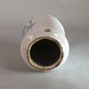 W983 Dutch delft drug jar of cylindrical form painted with a label containing the inscription U Populeum;