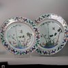 W984 Pair of rare large famille verte dish Kangxi(1662-1722) painted with various elements