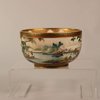 W988 A fine Ryokuzan Meiji period earthenware butterfly small bowl,