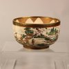 W988 A fine Ryokuzan Meiji period earthenware butterfly small bowl,