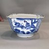 W779 Chinese blue and white four-sided bowl, Kangxi (1662-1722)