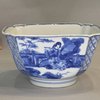 W779 Chinese blue and white four-sided bowl, Kangxi (1662-1722)