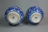 X276 Pair of Chinese blue and white pear shape  bottle vases