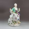 X41 Meissen porcelain figure of a Lady Shepherdess, circa 1755