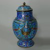 X458 Blue enamel coffee pot and cover, 18th/19th century