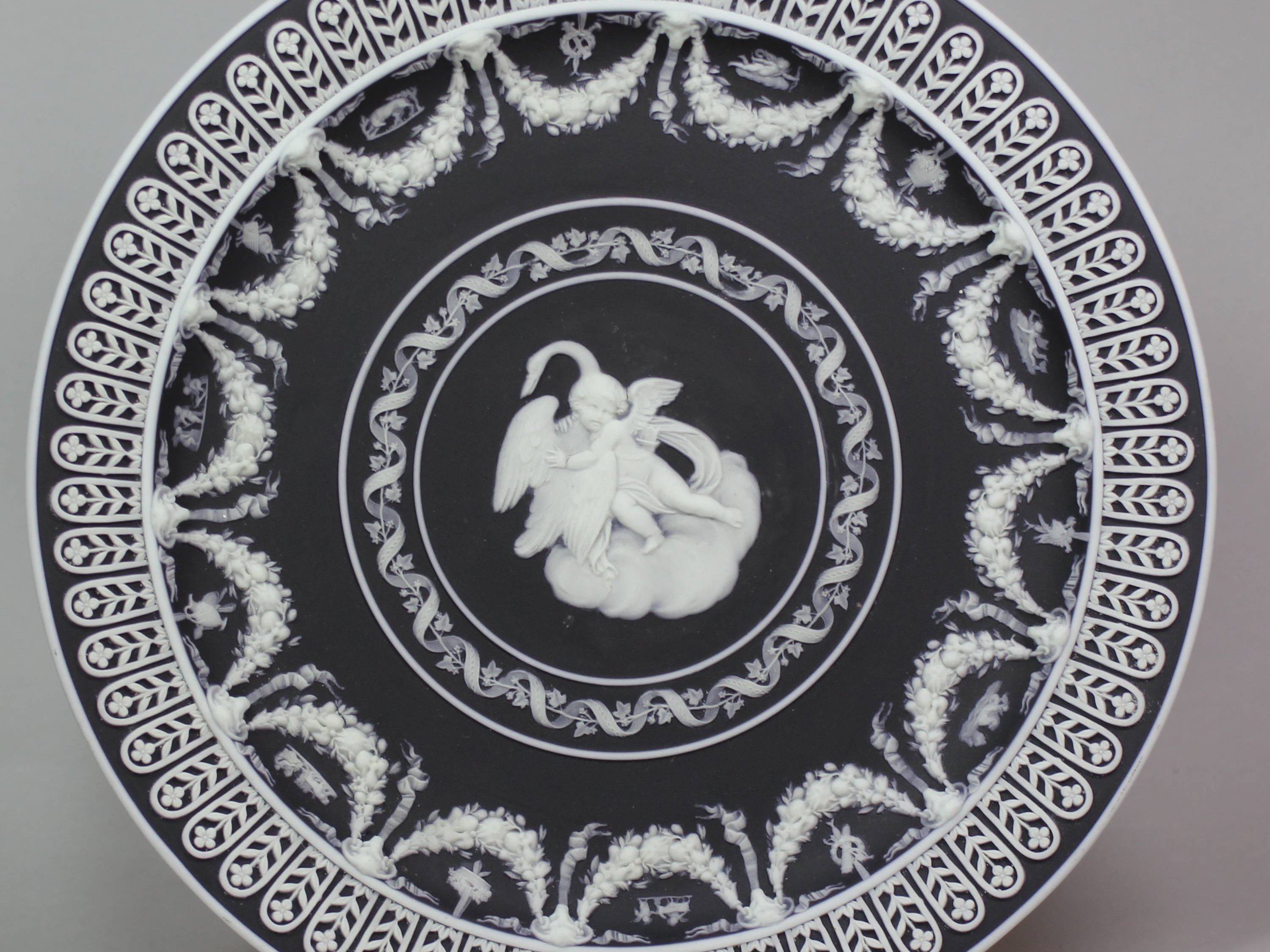 A Wedgwood Black Jasper Trophy Plate, 1820