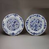X545A Pair of Chinese blue and white plates, Qianlong (1735-96)
