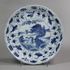 X632 Blue and white moulded saucer dish, Kangxi (1662-1722)