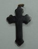 X699o Victorian gold and tortoiseshell pique budded-cross pendant