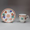 X707 Famille rose 'squirrel &amp; vines' coffee cup and saucer