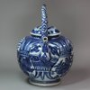 X719 Blue and white kraak moulded teapot, Wanli (1573-1619)