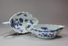 X809 Pair of Chinese blue and white sauce boats with scalloped rims