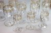 X815 Set of eight wine glasses with gilded decoration 