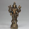 X932 Indian bronze/copper alloy miniature figure of the standing Hindu