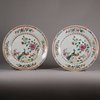 U620 Pair of Chinese 'double-peacock' plates, Qianlong(1736-95)