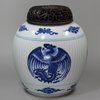 Y184 Blue and white ribbed ginger jar, Kangxi (1662-1722)