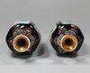 Y222 A pair of silver-wired hexagonal cloisonne vases