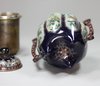 Y224 A fine silver-wired Japanese cloisonné eight-lobed twin-handled