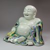 Y258 Famille verte biscuit figure of the laughing Budai/Hotei