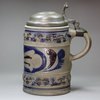 Y347 German Westerwald stoneware tankard with pewter cover