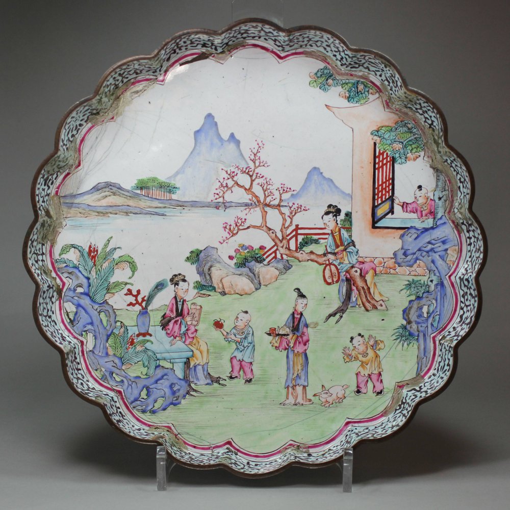 Y373 Canton enamel lobed tray, Qianlong (1736-95)