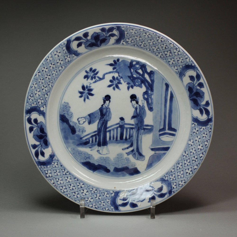 Y506 Blue and white plate, Kangxi mark and period (1662-1722)