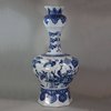 Y529 Pair of Dutch delft blue and white onion-neck vases, c. 1700
