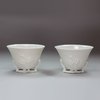 Y582 Pair of Chinese blanc de chine libation cups