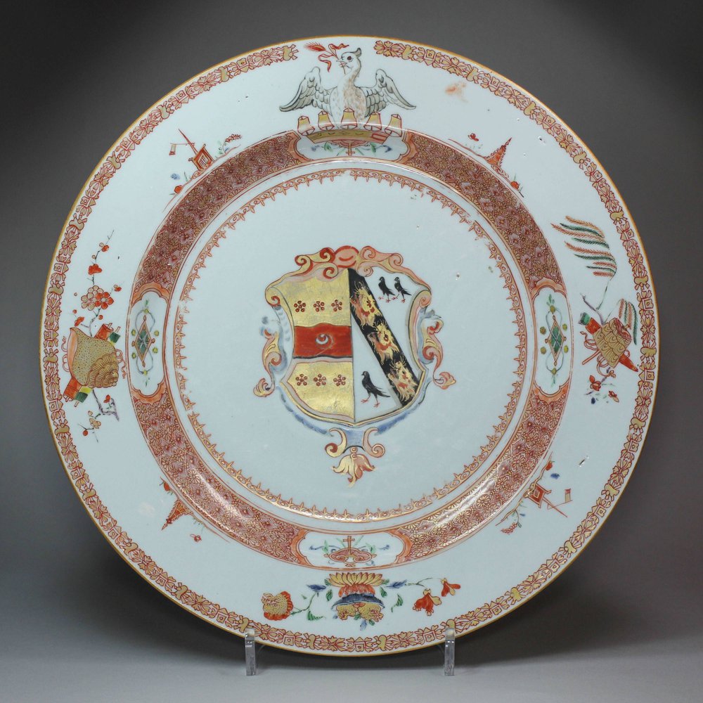 Y662 Iron-red and gold armorial plate, c.1724