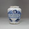 Y711 Rare English Delft blue and white pill jar, London