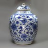 Y776 Blue and white 'lotus' jar and cover, 16th century