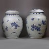 Y829 Matched pair of Chinese 'Hatcher Cargo' blue and white ovoid