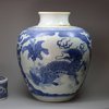 Y839 Blue and white 'Hatcher Cargo' ginger jar and drum-shaped cover