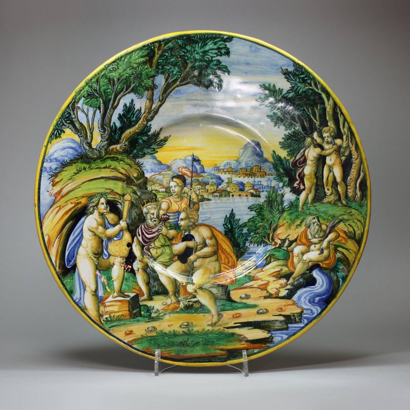 Italian Urbino maiolica &#x27;istoriatio&#x27; dish, mid 16th century