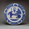 Y941 Dutch Delft blue and white plate, c. 1700