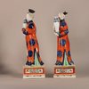 W881 Pair of Chinese famille rose nodding-head court lady figures, Qianlong (1736-95)