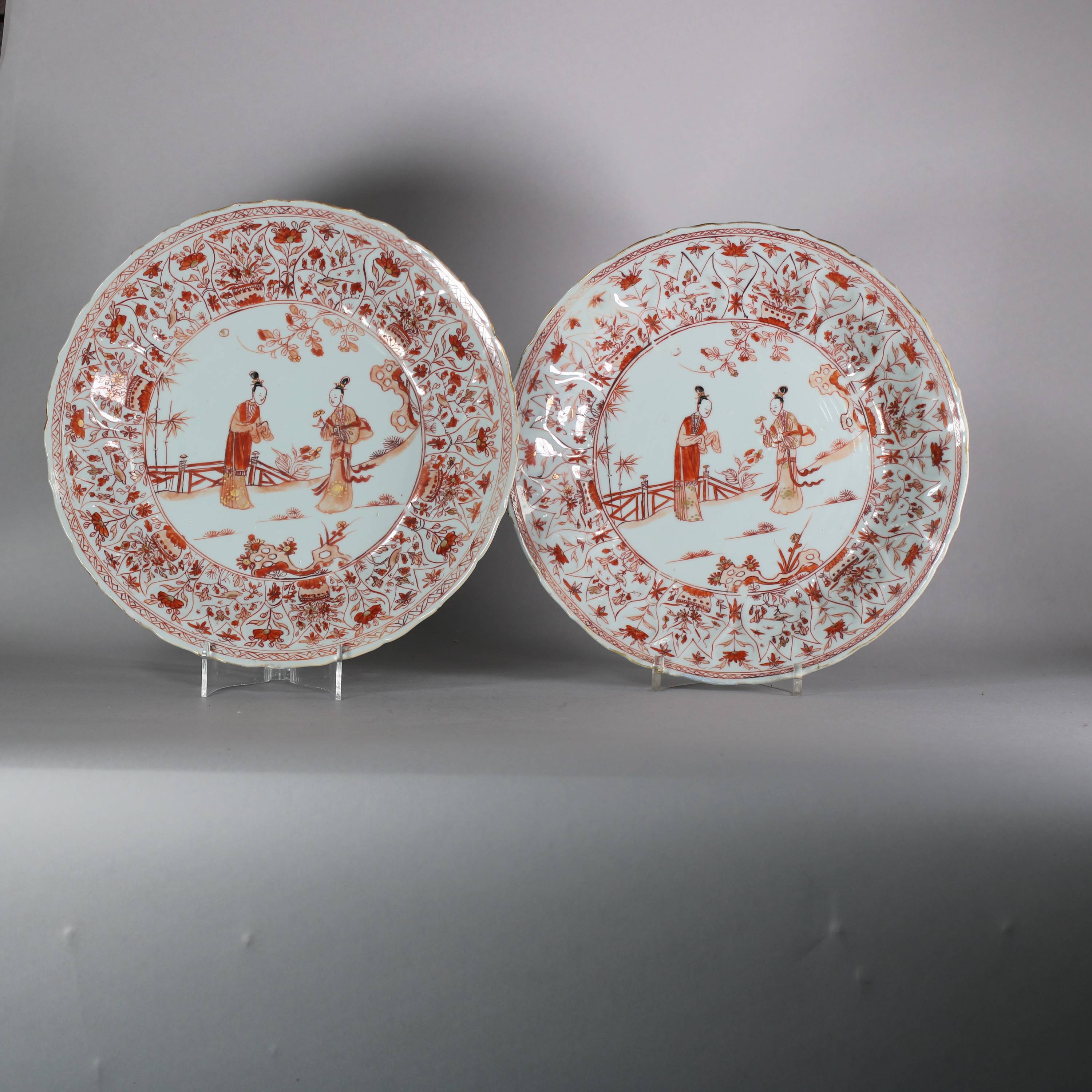 Pair of Rouge De Fer Plates, Kangxi (1662-1722)